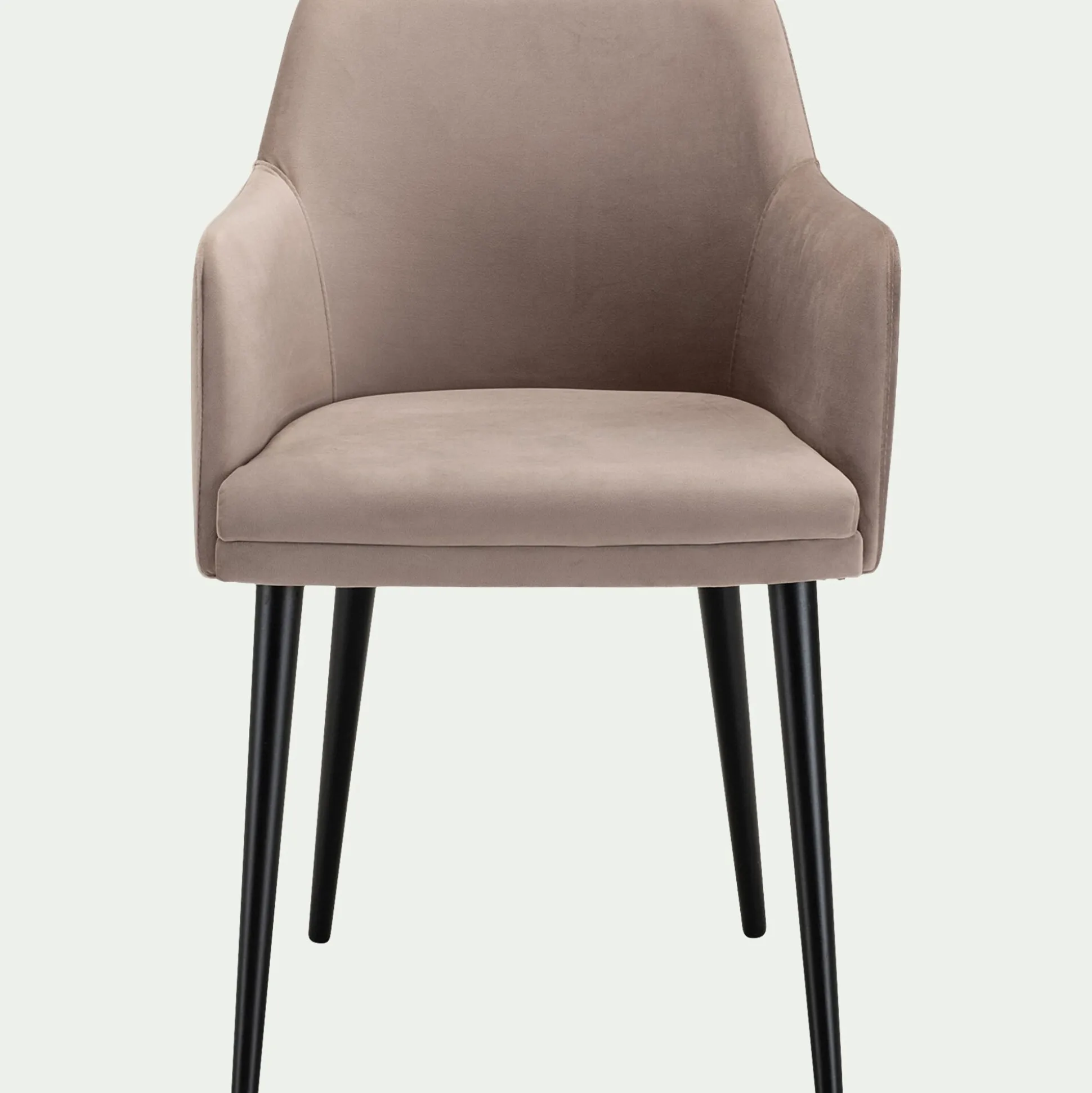 Chaise en tissu effet velours avec accoudoirs - gris