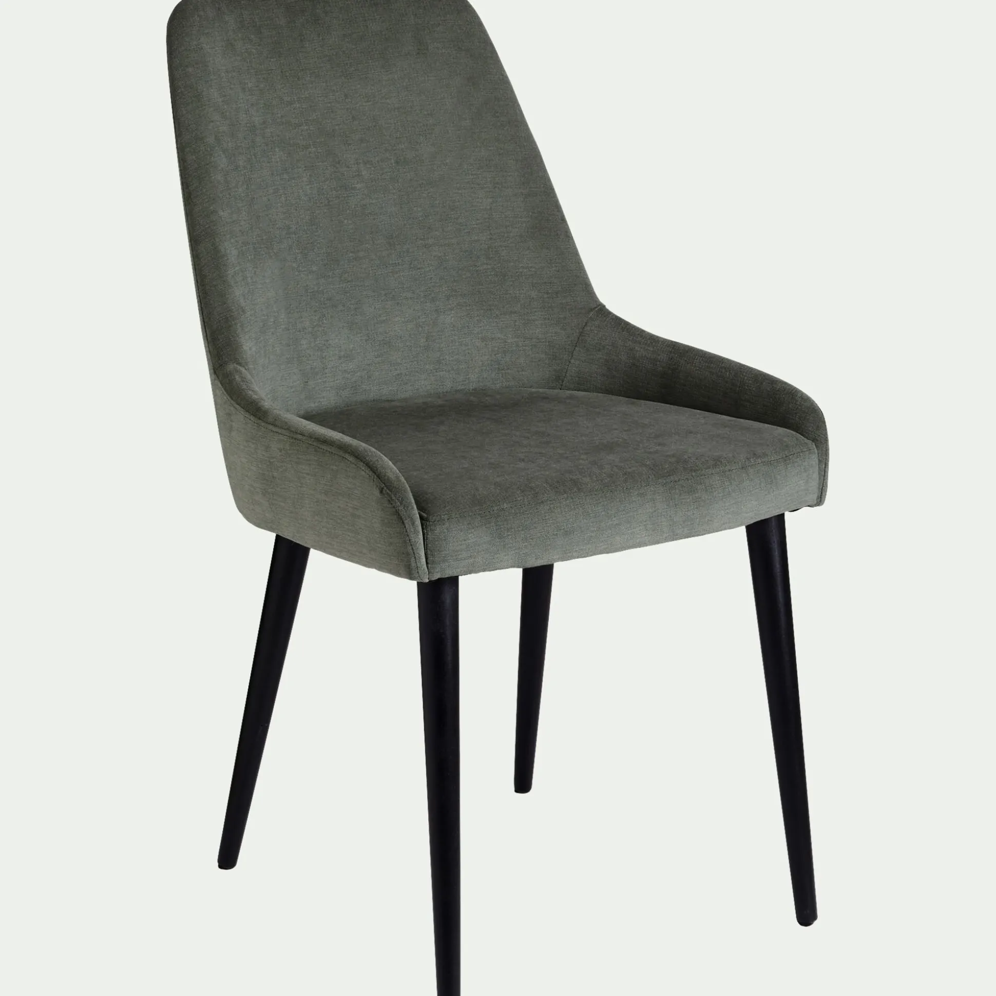 Chaise en tissu effet velours - vert cèdre