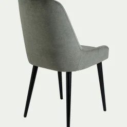 Chaise en tissu effet velours - vert cèdre