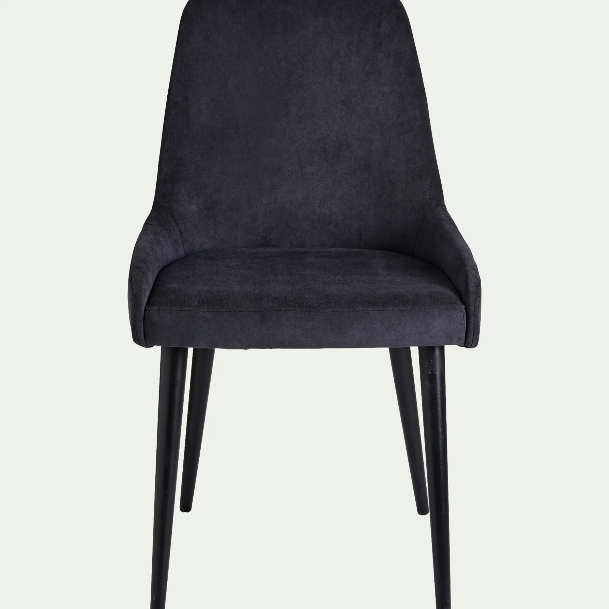 Chaise en tissu effet velours - noir