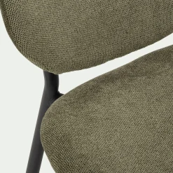 Chaise en tissu et bois d'eucalyptus - vert