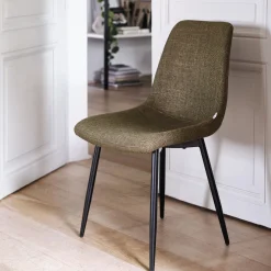Chaise en tissu et métal - vert cedre
