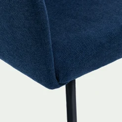 Chaise en tissu et métal avec accoudoirs - bleu figuerolles