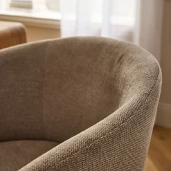 Chaise en tissu et métal avec accoudoirs - beige alpilles