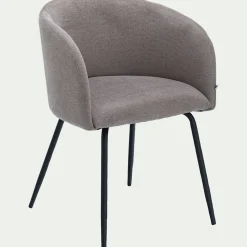 Chaise en tissu et métal avec accoudoirs - beige alpilles