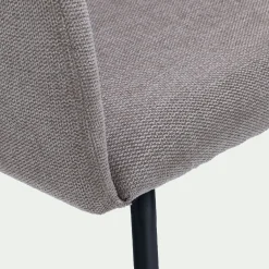 Chaise en tissu et métal avec accoudoirs - beige alpilles