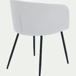 Chaise en tissu et métal avec accoudoirs - blanc ventoux