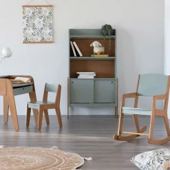 Chaise enfant en acacia - vert olivier