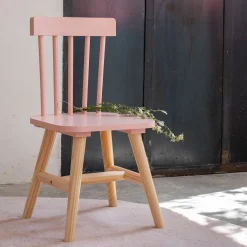 Chaise enfant en bois de hêtre - rose sable