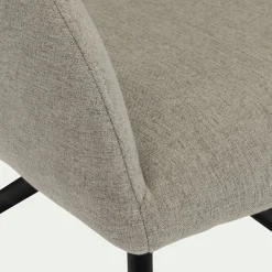 Chaise pivotante avec accoudoirs en tissu et piétement en fer - gris