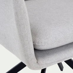 Chaise pivotante avec accoudoirs en tissu - gris borie