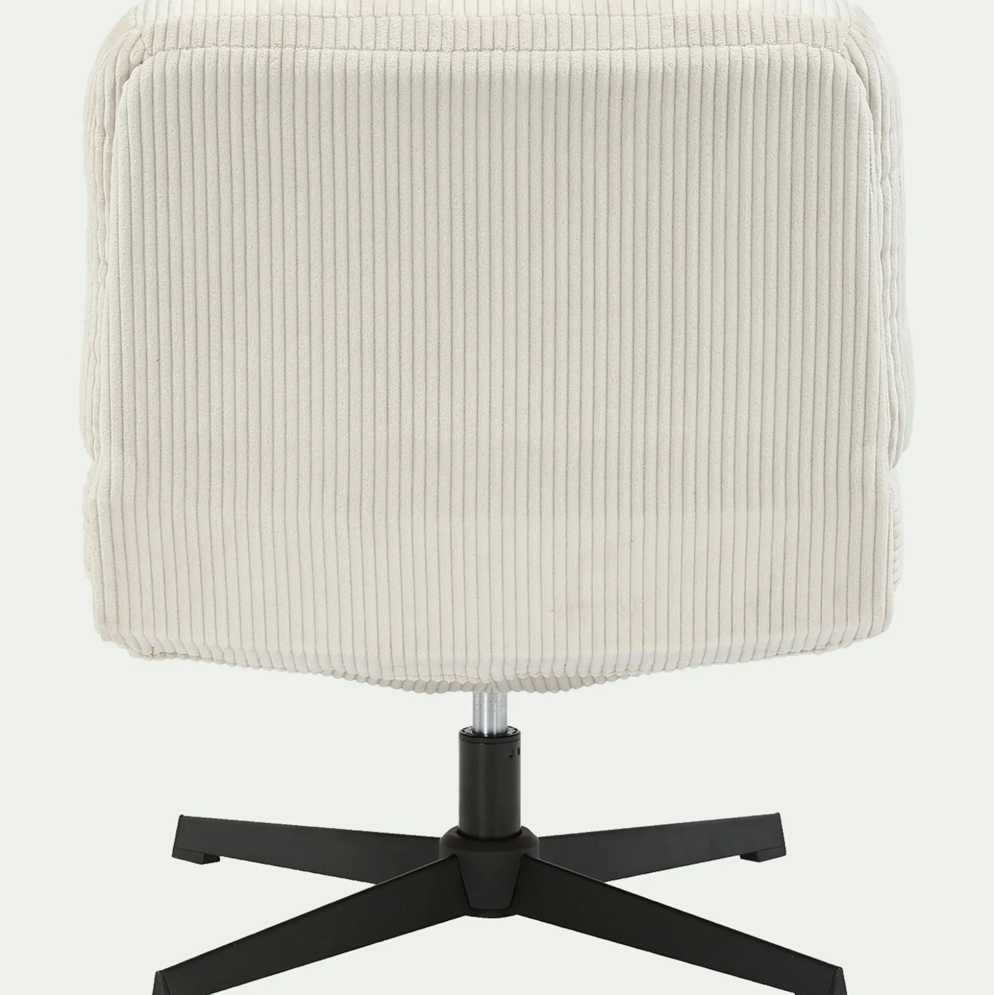 Chaise pivotante en velours côtelé et piétement en fer - beige