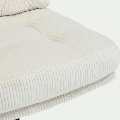 Chaise pivotante en velours côtelé et piétement en fer - beige