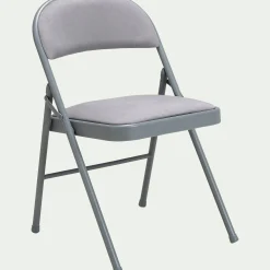 Chaise pliante en métal et tissu - gris restanque