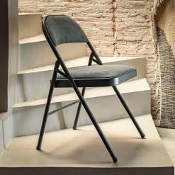 Chaise pliante en métal et tissu - vert