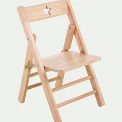 Chaise pliante pour enfant en bois d'hévéa - bois clair
