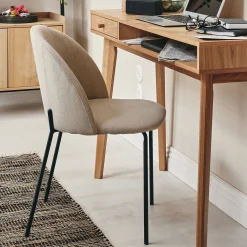 Chaise ronde en tissu - beige roucas