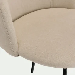 Chaise ronde en tissu - beige roucas