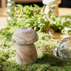 Champignon décoratif à poser en bois de paulownia H10cm - bois clair