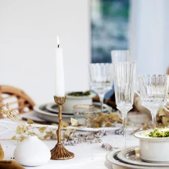 Chandelier effet bois en laiton H16cm - doré