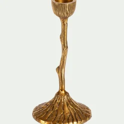 Chandelier effet bois en laiton H16cm - doré