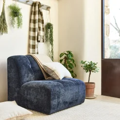 Chauffeuse en tissu Eden - bleu marine
