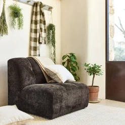 Chauffeuse en tissu Eden - marron