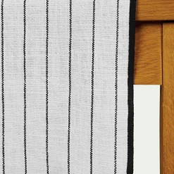 Chemin de table en coton blanc et noir 50x200cm