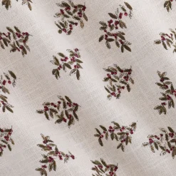 Chemin de table en coton motif floral 50x150cm - blanc