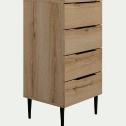 Chiffonnier 4 tiroirs en bois - bois clair