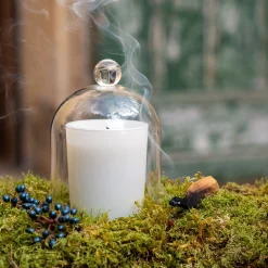 Cloche à bougie en verre - transparent H14cm