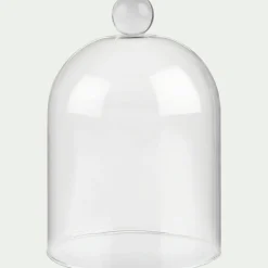 Cloche à bougie en verre - transparent H14cm