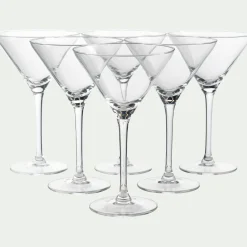 Coffret de 6 verres à martini en verre 26cl - transparent