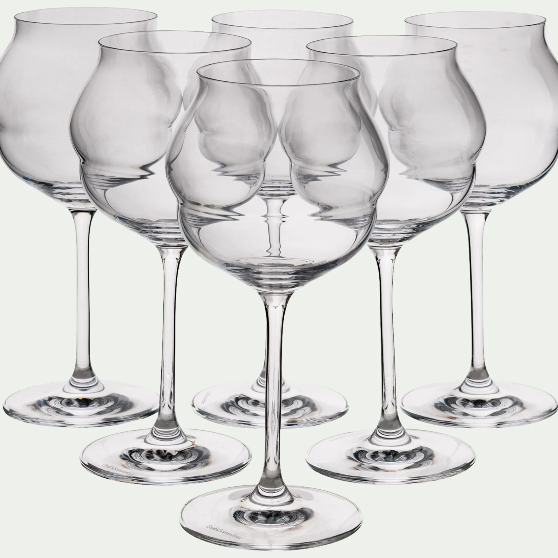 Coffret de 6 verres à pied en cristallin 40cl - transparent