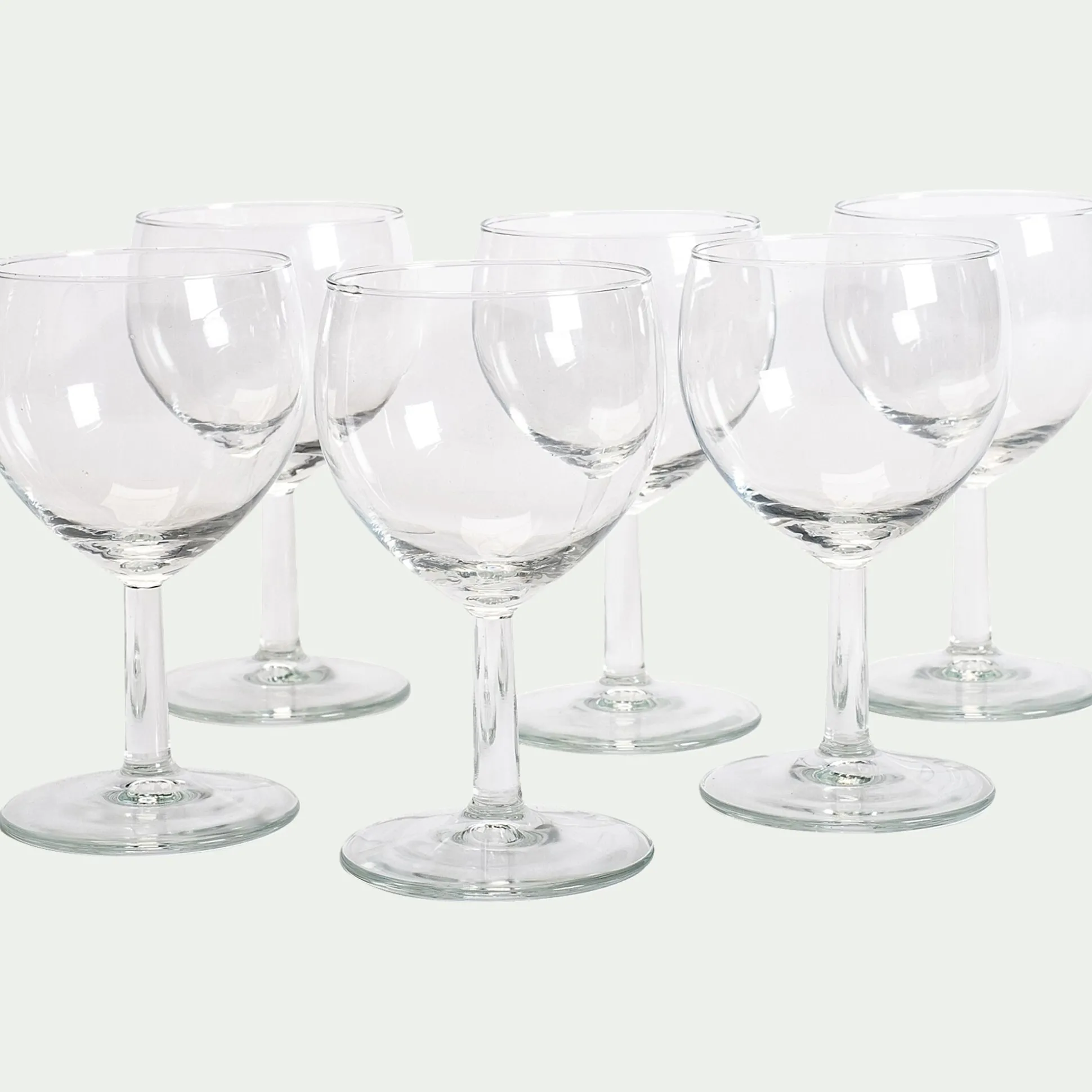 Coffret de 6 verres à pied 25cl en verre - transparent