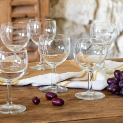 Coffret de 6 verres à pied 25cl en verre - transparent