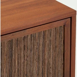 Commode 3 tiroirs en acajou L80cm - bois foncé