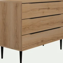 Commode 3 tiroirs en bois - bois clair