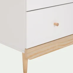 Commode enfant 4 tiroirs en bois - blanc