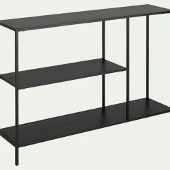 Console 3 plateaux en acier - noir