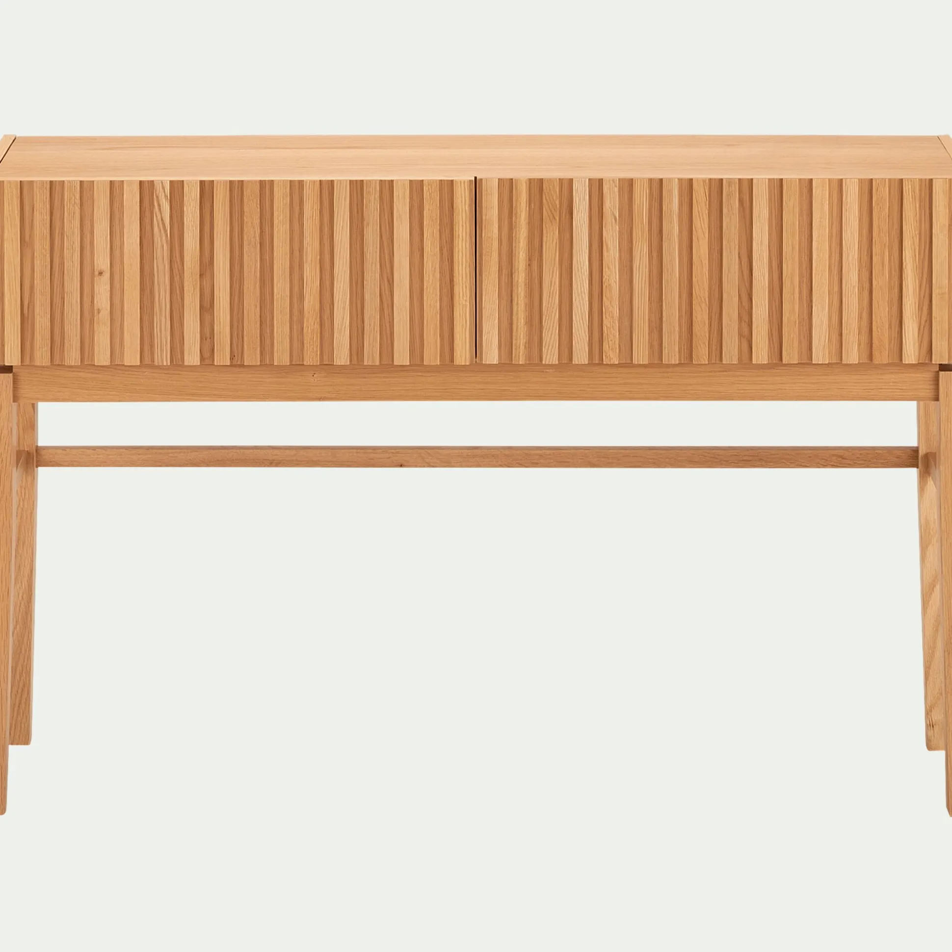 Console 2 tiroirs en bois L120xl30xH80cm - naturel