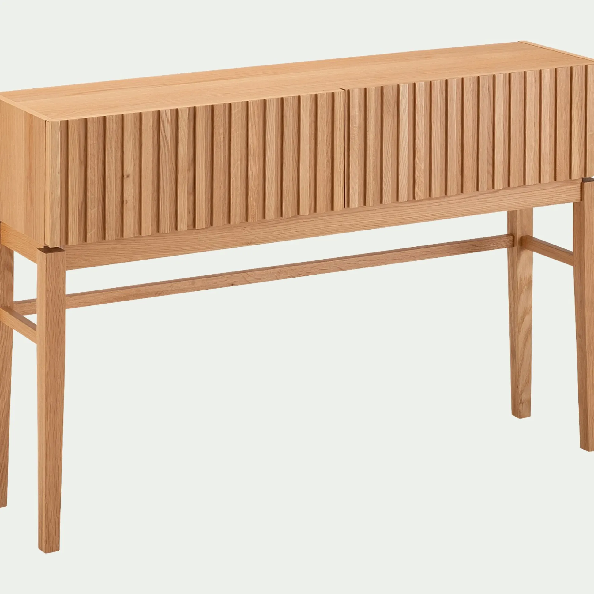 Console 2 tiroirs en bois L120xl30xH80cm - naturel