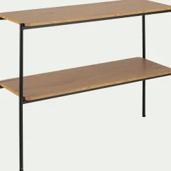 Console en bois et métal L100xl35xH77cm - bois clair