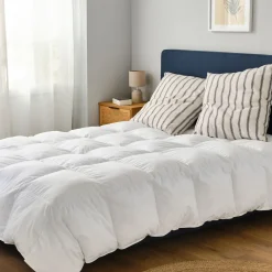 Couette chaude percale de coton et fibre siliconée 240x220cm