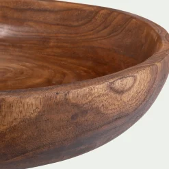 Coupe décorative en bois de paulownia D45cm - bois foncé