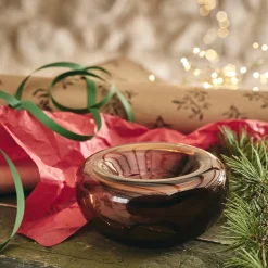 Coupe décorative en verre D15cm - brun rustrel