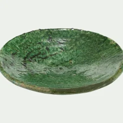Coupe décorative sur pied en terre cuite D40cm - vert tamegroute