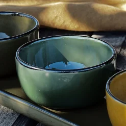 Coupelle apéritive en grès D8,5cm - vert avocado