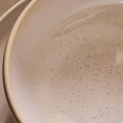 Coupelle en grès moucheté D14,7cm - blanc