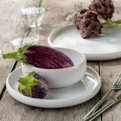 Coupelle en grès moucheté D14,7cm - blanc